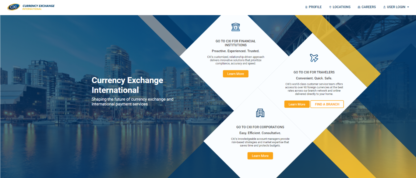 Currency Exchange International Homepage