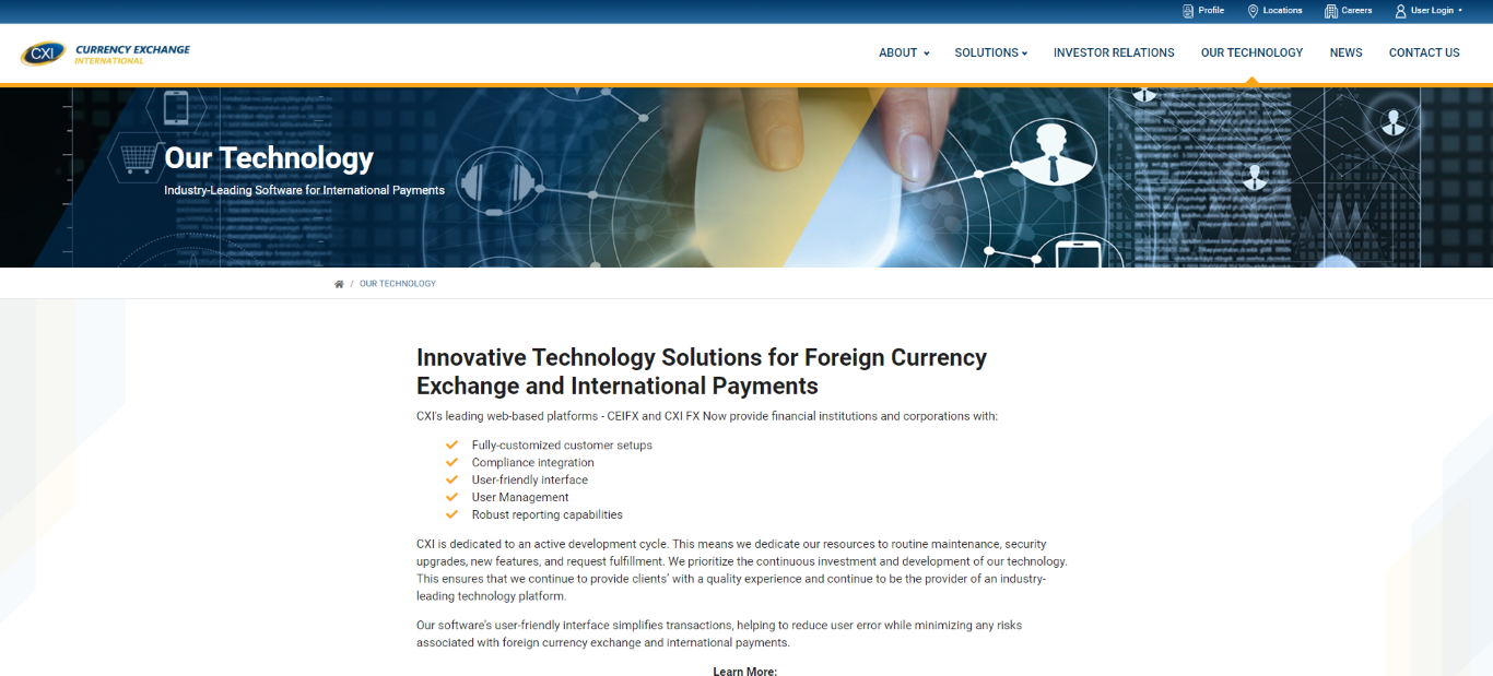 Currency Exchange International Our Technology