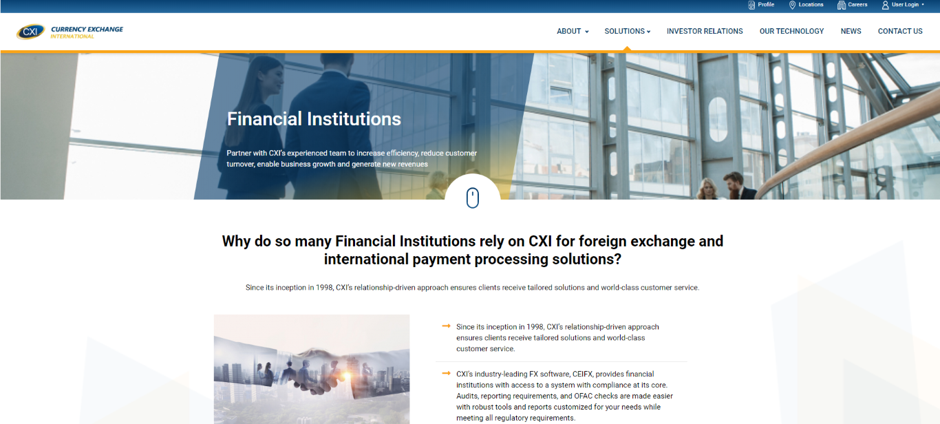 Currency Exchange International Financial Institutions Solutions
