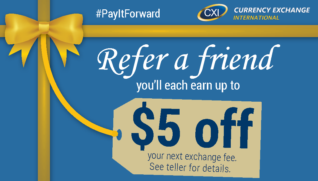 Pay It Forward Referral Card - Currency Exchange International