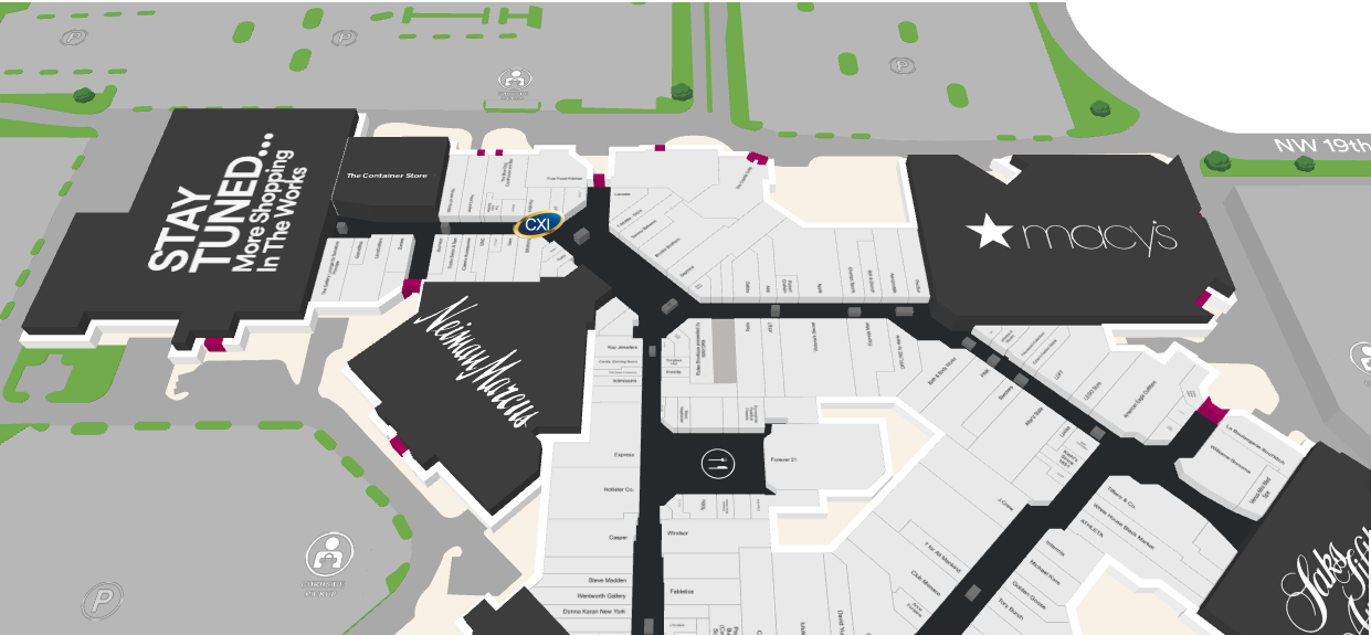 Town Center at Boca Raton Mall Map with CXI Marker