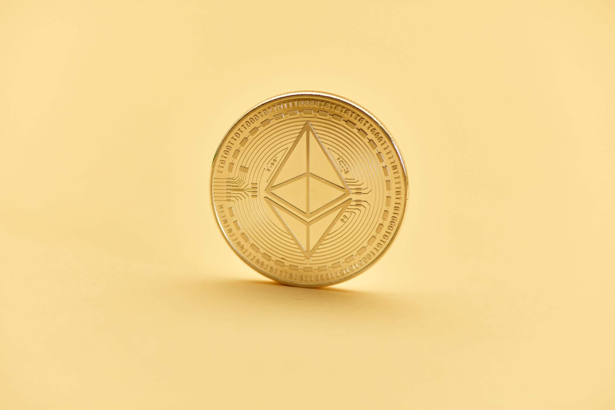 Ether crypto with yellow background