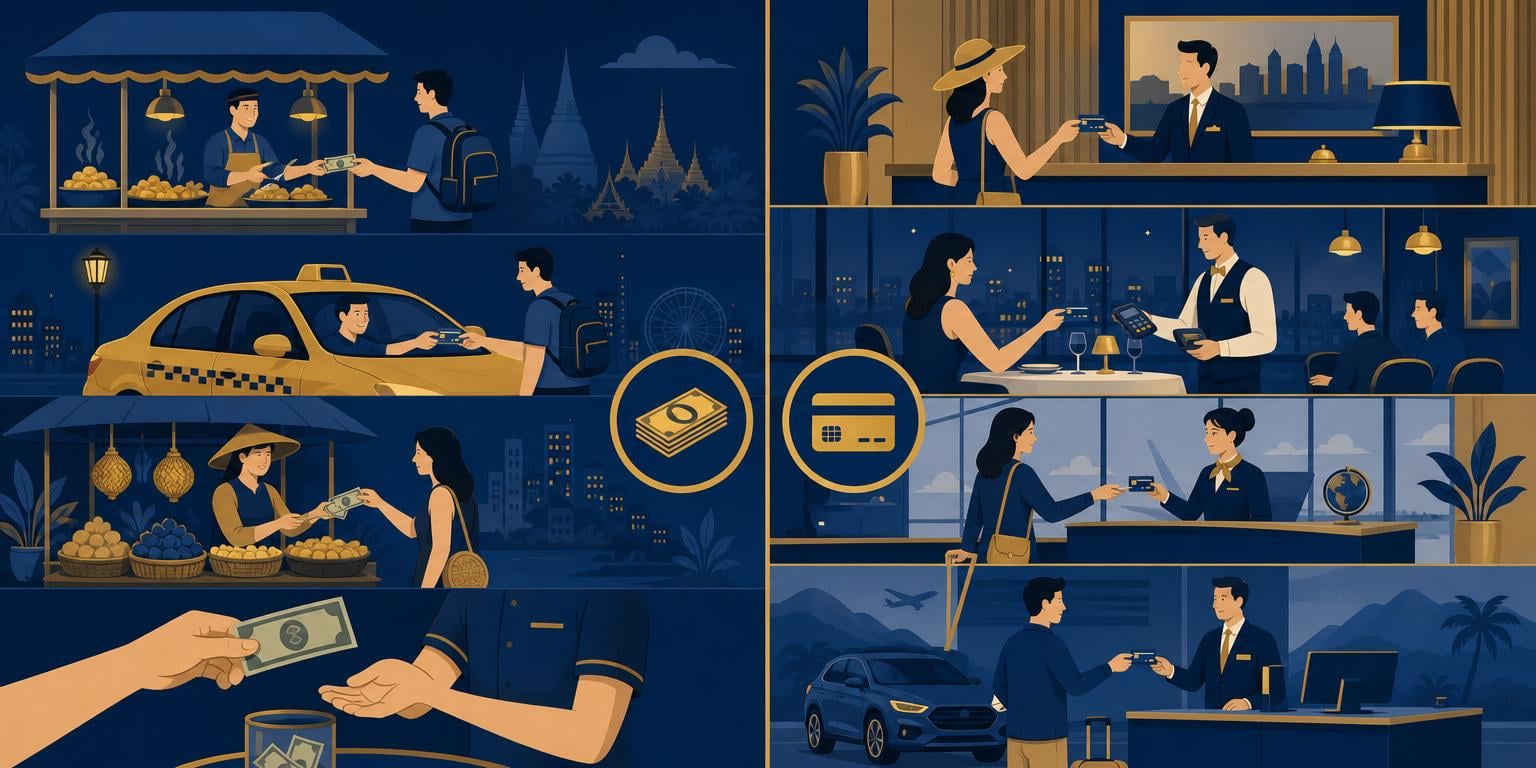 Side-by-side comparison of common cash purchases and card purchases while traveling