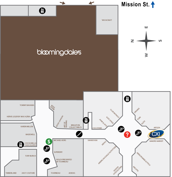 sf centre mall map