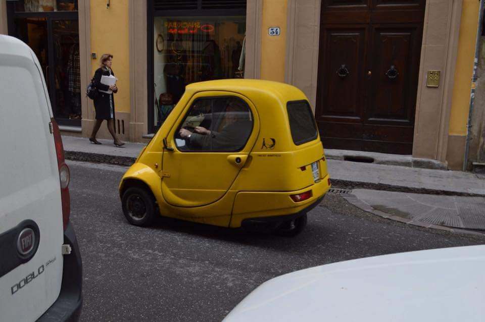 Yellow car in Italy