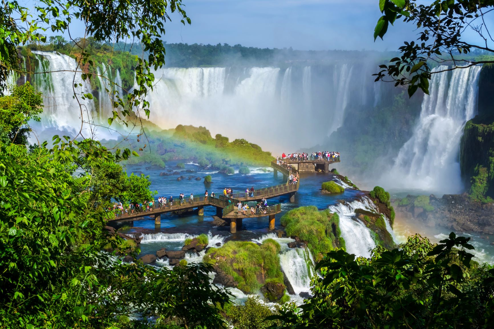 Tourists at Iguazu Falls in Paraguay