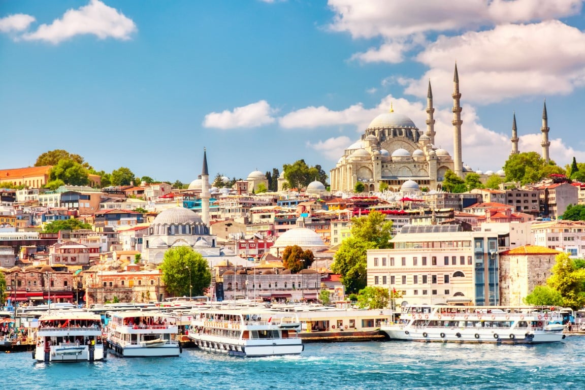 Hagia Sophia Golden Horn bay of Istanbul, Turkey 