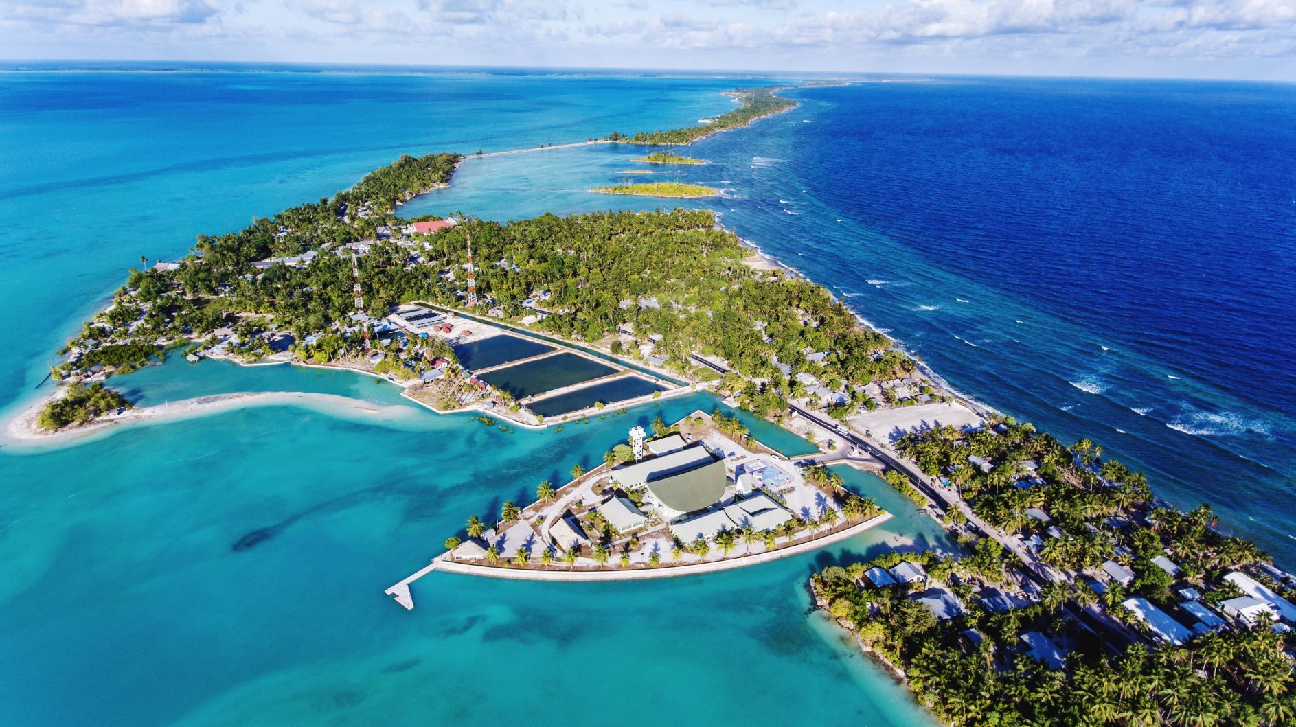 Aerial view of Kiribati