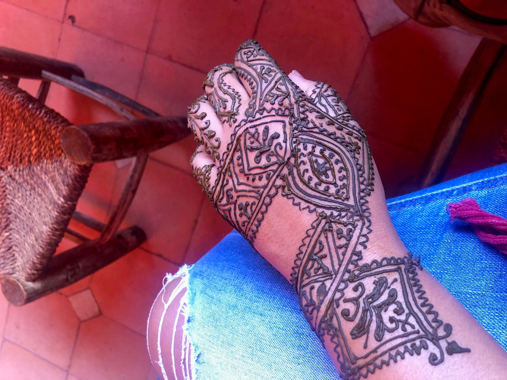 Henna tattoo in Marrakesh Morocco 