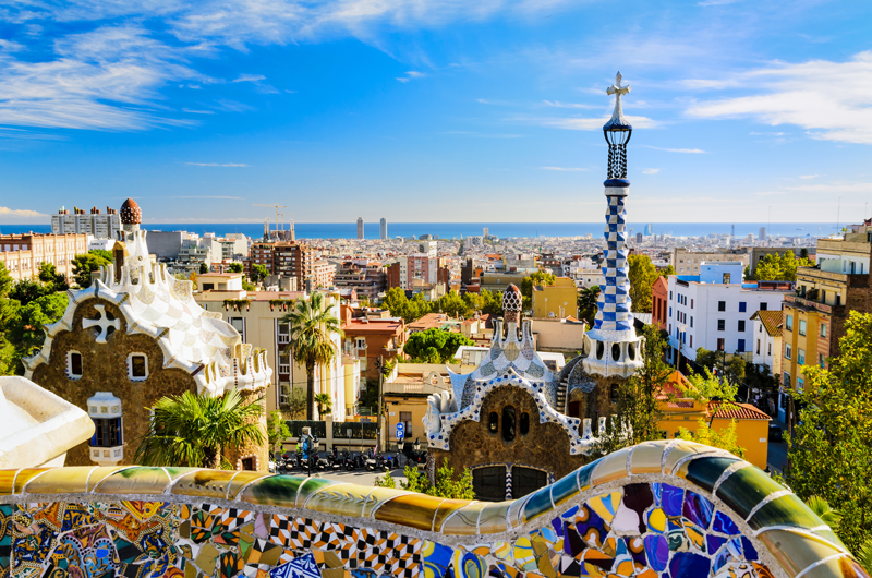 Park Guell in Barcelona Spain