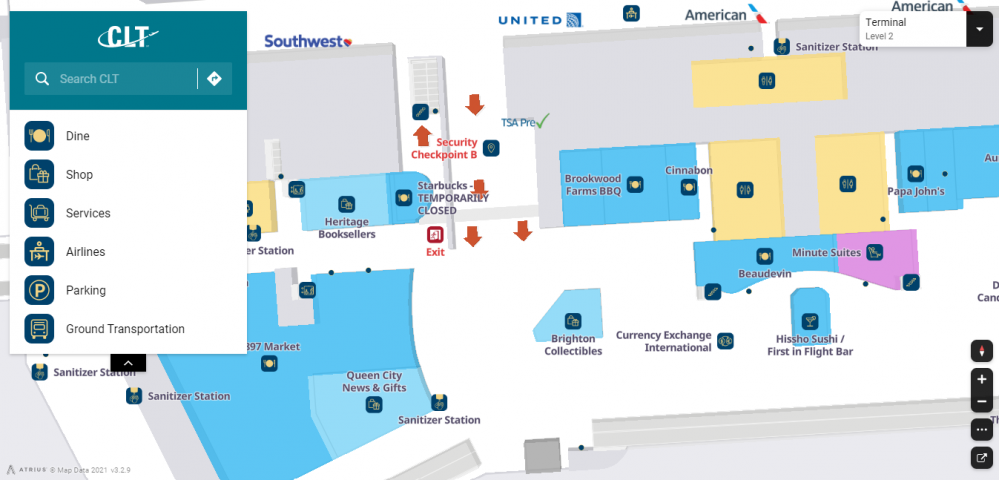 CLT-AirportMap-Atrium