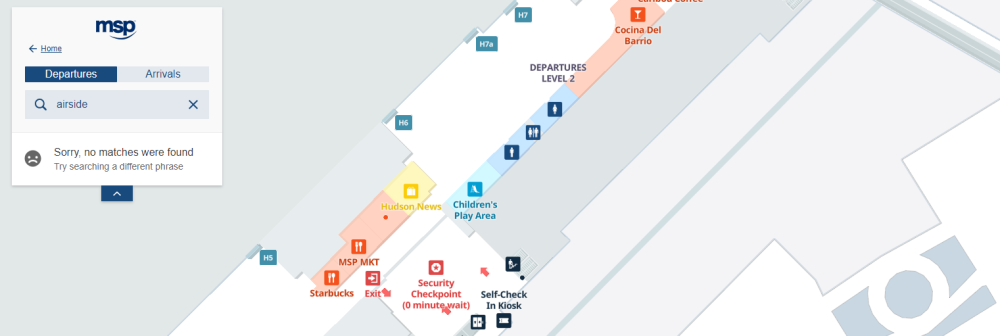 MSP-T2 Airside Directory Map