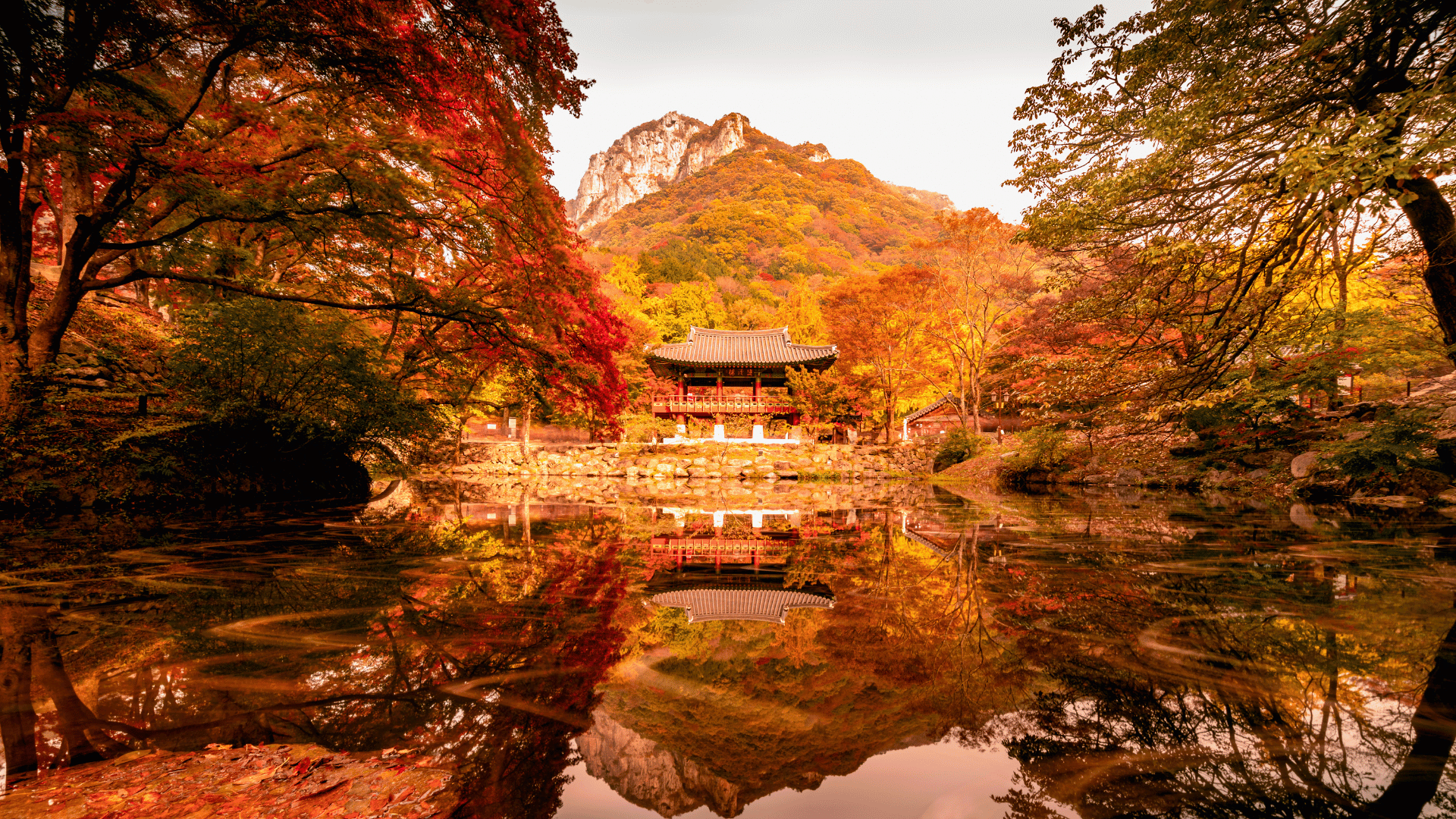 Naejangsan National Park in South Korea in Fall