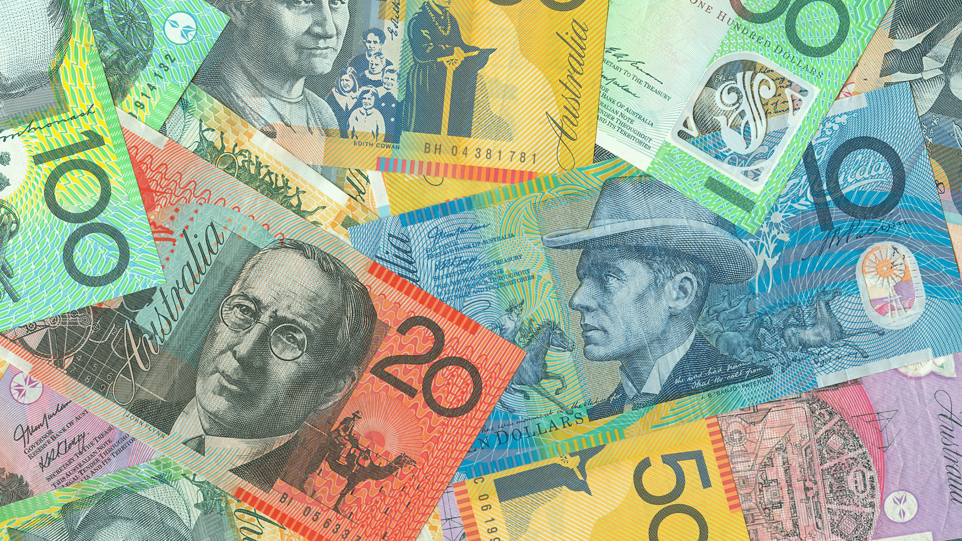 Australian currency showing David Unaipon and Aboriginal motifs