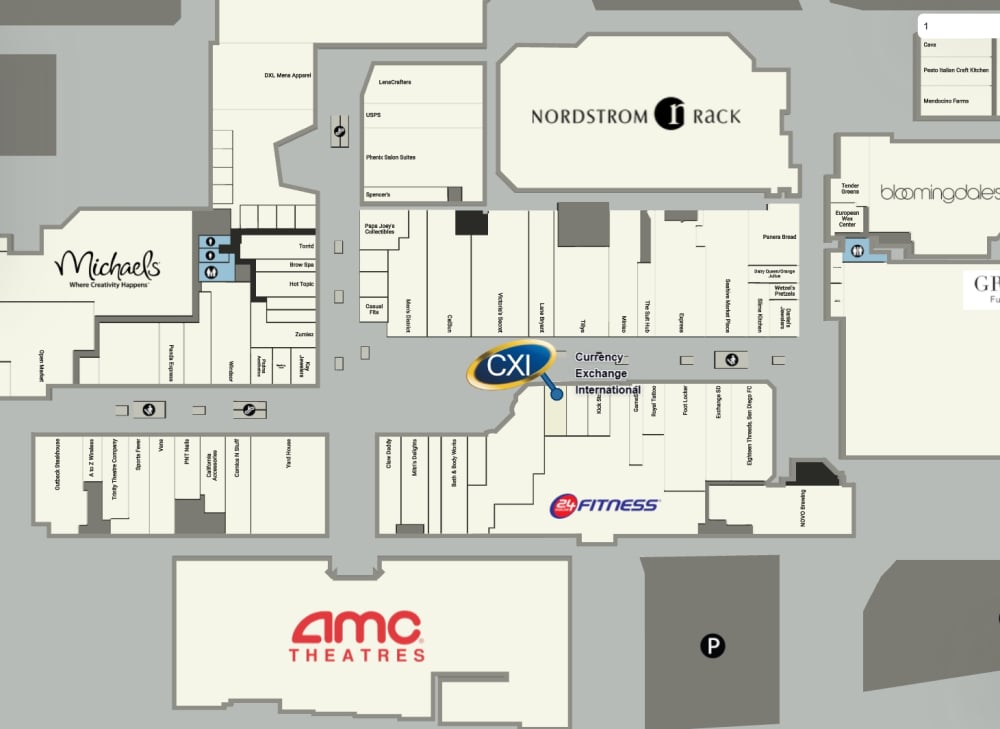 Mission Valley Mall Map